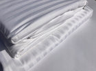 Pościel Komplet pościeli Adamaszek 160x200cm 160/200 hotelowa pranie 95°C bawełniana, biała w paski, 3 części, poszewki