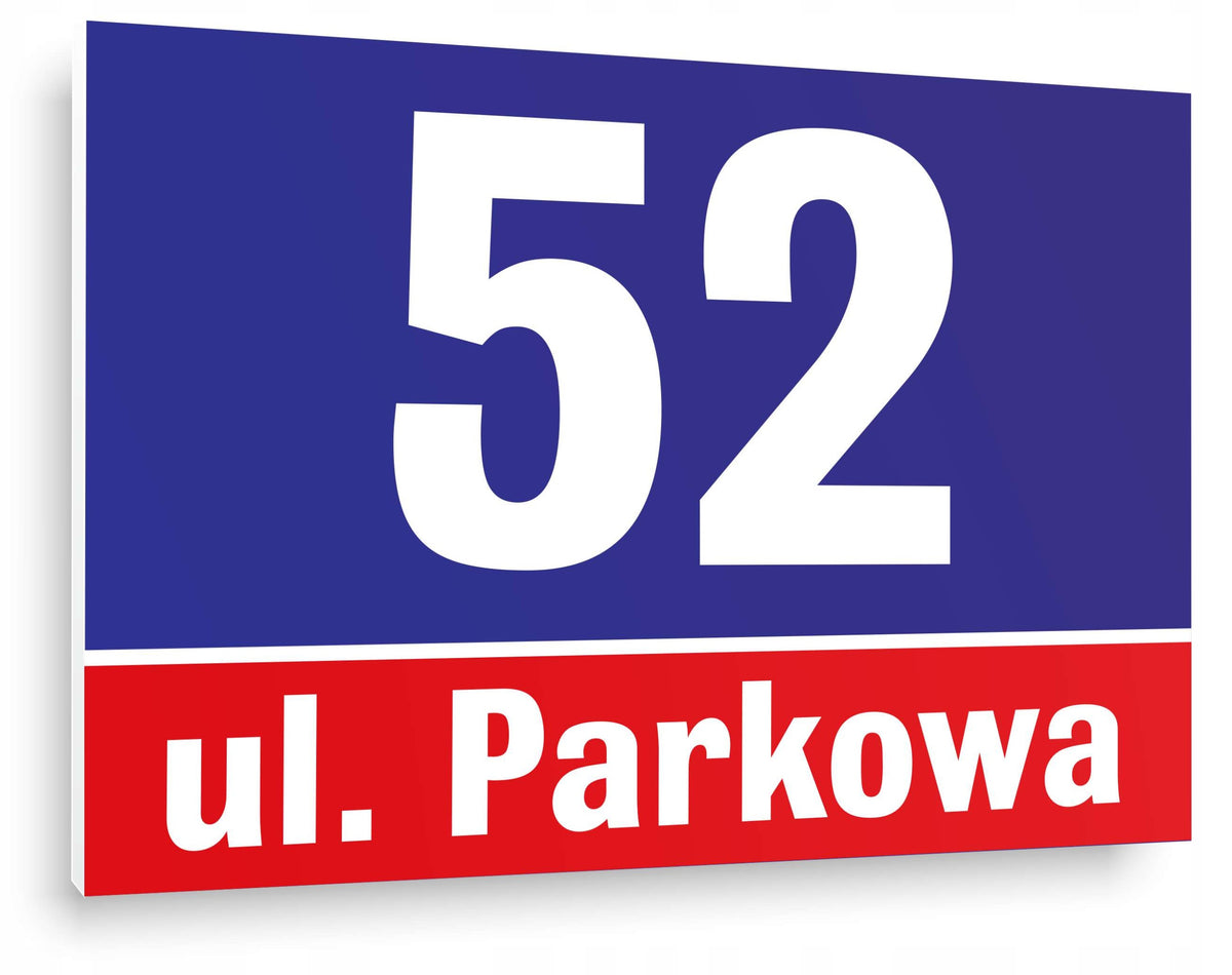 Tabliczka adresowa Numer domu 40x30 cm PCV 6 mm oznaczenie posesji, szyld na elewację, oznakowanie budynku