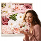 Bukiet Róż Zapachowych Kwiaty Mydlane Flower Box Prezent Dekoracyjne Zestaw kompozycja florystyczna, upominek dla niej