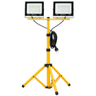 Halogen LED budowlany 200W lampa 2x100W reflektor naświetlacz statyw zestaw oświetlenie robocze do warsztatu i garażu