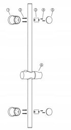 Oryginalny drążek deante prysznicowy prysznica 80 CM chrom FI 22 MM rura natryskowa do kabiny łazienkowej srebrna