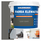 Farba Silikonowa Elewacyjna Fasadowa do Betonu Szara Matowa 10 L Goldmurit do ścian zewnętrznych, strukturalna, druga