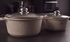 Zestaw garnków marmurowych 12 EL indukcja GAZ marmur 6x garnek z pokrywą aluminiowe, do kuchni ceramicznej i