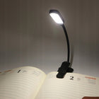 LAMPKA DO CZYTANIA KSIĄŻEK Z KLIPSEM NOCNA 8 LED USB BEZPRZEWODOWA AKU oświetlenie biurkowe, nauka, praca, czarna