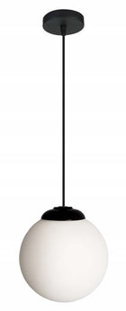 Lampa wisząca zwis żyrandol sufitowy loft szklany klosz kula na 1 LED E27 czarno-biała oprawa do salonu jadalni kuchni