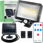 Lampa solarna LED czujnik ruchu zmierzchu osobny panel solarny kabel 5m naświetlacz zewnętrzny IP65 1000 lm 10 w 4500 K