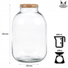 Słoik do lasu w szkle słój do dekoracji szklany duży z korkiem 3l 3000 ml terrarium roślinne, naczynie florystyczne na