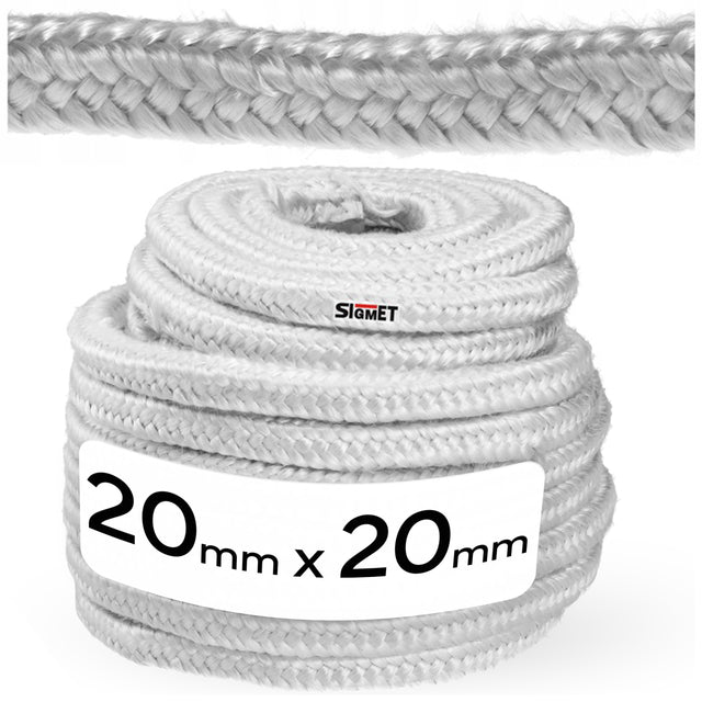 Szczeliwo do pieca sznur żaroodporny 20x20mm 1MB sznur uszczelniający