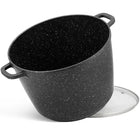 Duży garnek marmurowy głęboki z pokrywką do rosołu wysoki XXL 24cm / 6,2l naczynie aluminiowe kuchenne, do gotowania
