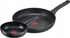 Patelnie Ultimate tefal 22/28cm tytanowa indukcja do smażenia, zestaw 2 sztuki, na kuchenkę gazową, elektryczną i