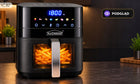 Frytkownica beztłuszczowa AIR fryer 2000W 6l airdweller 8 programów czarna 2000 w czarny