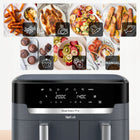 Frytkownica beztłuszczowa tefal EY942B XXL 11l 2700W dwukomorowa Air Fryer szary