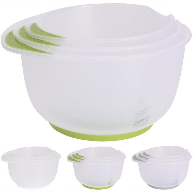 3x Miska kuchenna plastikowa do mieszania ubijania zestaw misek kuchennych salaterki 2,5 l, średnica 22 cm, mycie w zmywarce