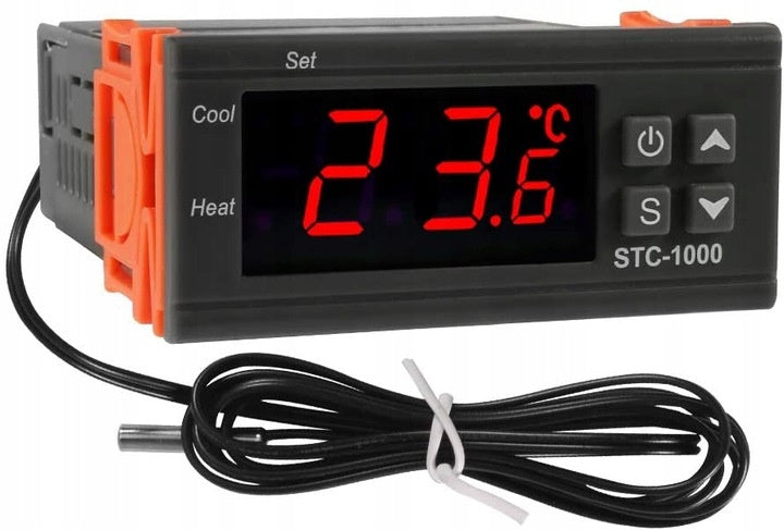 TERMOSTAT REGULATOR TEMPERATURY STEROWNIK ELEKTRONICZNY Z SONDĄ TP1 230V