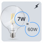 3x żarówka LED E27 kula G125 7W = 60W 806LM 4000K 360° ozdobna lumiled bańka glob do lamp wiszących i stołowych