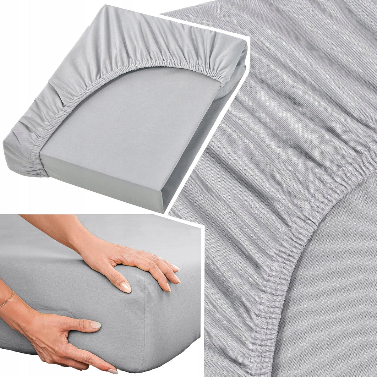 Prześcieradło 100% Bawełna CZESANA 100x200 + 30cm z GUMKĄ na wysoki materac do łóżka jednoosobowego, elastyczne