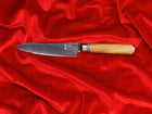 Nóż Kuchenny Japoński Uniwersalny Aka Tori Stal Damasceńska Kyoto 13cm do krojenia warzyw i owoców, drewniany uchwyt