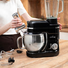 Robot kuchenny planetarny mikser z misą blender szklany maszynka do mięsa 6 prędkości, pojemnik stalowy 5 l, koktajler