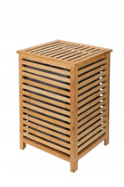 Kosz na pranie bambusowy jednokomorowy bamboo 40x40x60cm wkład grafitowy pojemnik na brudną bieliznę wolnostojący 65 l