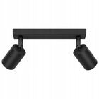 Lampa sufitowa kinkiet spot oprawa halogenowa natynkowa 2x GU10 plafon reflektorowy czarny aluminiowy 2 źródła do