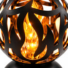 ZNICZ LED DUŻA KULA PŁOMIEŃ 25 CM CZARNY ELEGANCKA DEKORACJA NA CMENTARZ lampion nagrobny, oświetlenie grobu, świeca