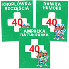 Śmieszny PREZENT NA 40 URODZINY Apteczka Ratunkowa Zestaw gadżet z nadrukiem, niezbędnik, dekoracja, kosz prezentowy