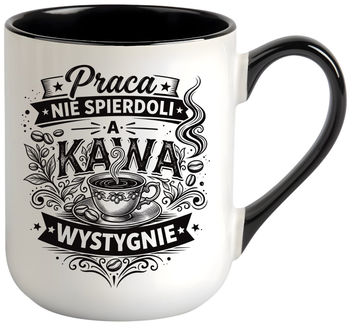 Kubek z nadrukiem śmieszny tekst prezent dla Koleżanki Kolegi z pracy ceramiczny 330 ml do kawy i herbaty