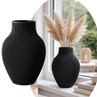Wazon dekoracyjny nietłukący skandi boho modern nowoczesny czarny 18 CM pojemnik na kwiaty, do salonu, z tworzywa