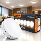 6x Żarówka LED GX53 10W 950lm 4000K ściemnialna Mocna Nie Mruga Wydajna do opraw sufitowych, neutralne światło, okrągły