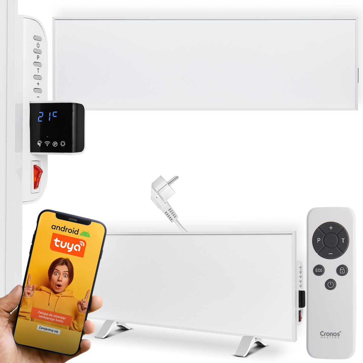 GRZEJNIK NA PODCZERWIEŃ PANEL ELEKTRYCZNY PROMIENNIK WiFi IR 330W długofalowe 330 W