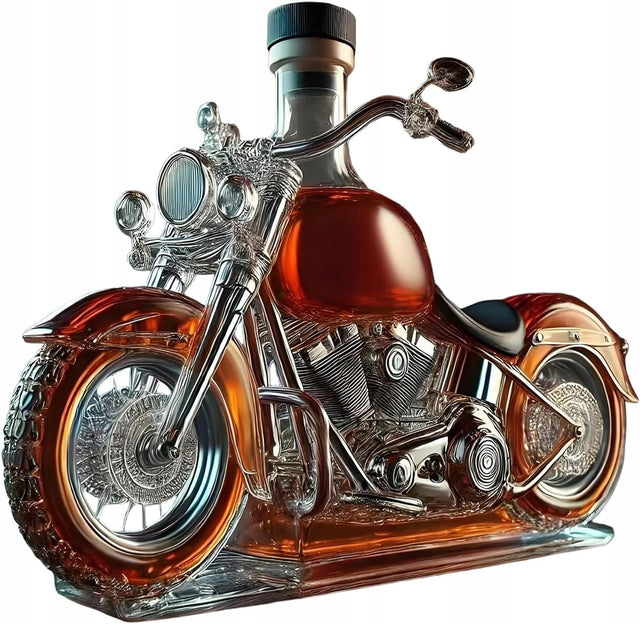 Motocyklowej dekoracyjna przezroczysta prezent na motocykl wino szklane karafka na alkohol 350 ml, butelka dla motocyklisty na whisky nalewkę dla