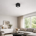 Oprawa Halogenowa Sufitowa Lampa Natynkowa GU10 Tuba LED czarna kwadratowa oczko punktowe aluminiowe zasilane sieciowo