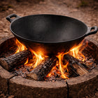 Patelnia żeliwna GŁĘBOKI WOK z dwoma rączkami 37cm INDUKCJA KUCHNIA TAJSKA naczynie do stir-fry, smażenia i dań