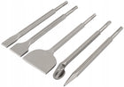 Zestaw dłut SDS+ 5 SZT. płaskie 250mm dłuto do betonu dłuta do bruzdowania do skuwania płytek, kucia, szpicak i łopatka