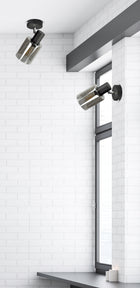 Lampa Ścienna Kinkiet Reflektor Czarna Szklana Glass Tube 535-K1 LED E27 oświetlenie do salonu, sypialni i przedpokoju