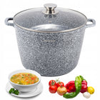 Garnek tradycyjny granitowy aluminiowy kociołek na GAZ indukcja ofenbach 24 cm, 6,2 l, z pokrywą, do piekarnika