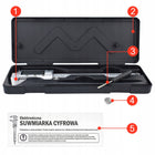 Suwmiarka metalowa elektroniczna cyfrowa LCD 150mm narzędzie pomiarowe do warsztatu, pomiar średnic i głębokości