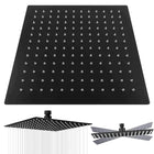 Deszczownica Kwadratowa 12 Cali Czarna, Słuchawka Prysznicowa 30cm Stal głowica natryskowa do łazienki, armatura