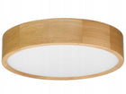Lampa LED 2xE27 sufitowa leja Plafon fi375 DĄB drewno do salonu elegancka okrągła beżowa oprawa na 2 żarówki, zmienna