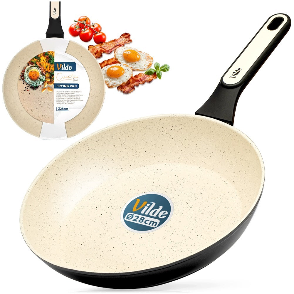 Patelnia granitowa do smażenia duszenia vilde creamtica gaz indukcja 28 cm kuchenka ceramiczna i elektryczna, zmywarka