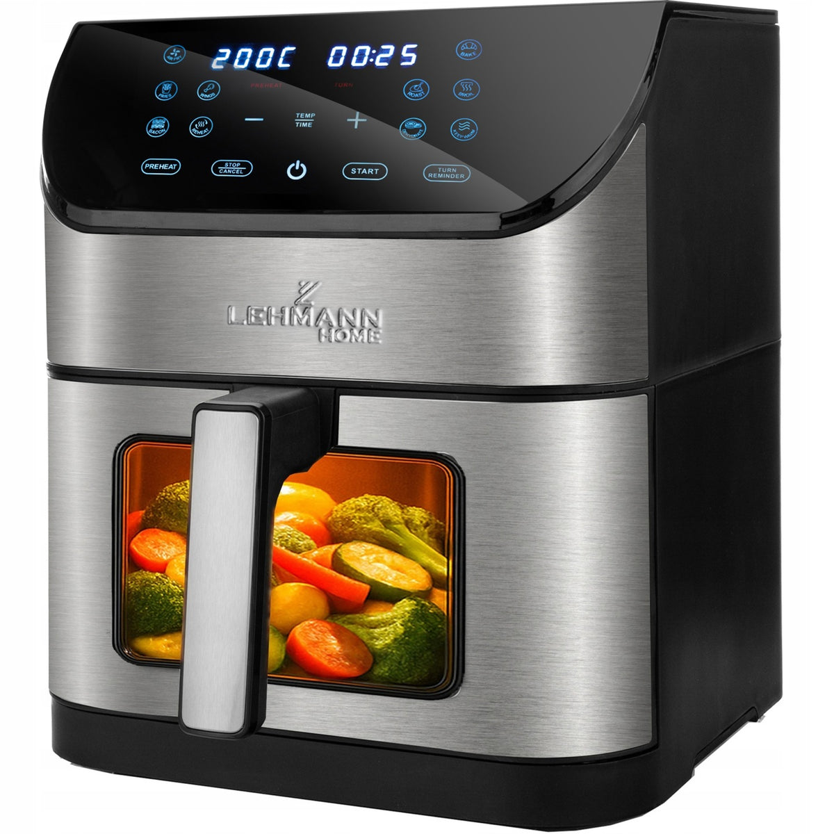 Frytkownica beztłuszczowa 1800W airfryer 8l nieprzywierająca 12 programów srebrny/szary