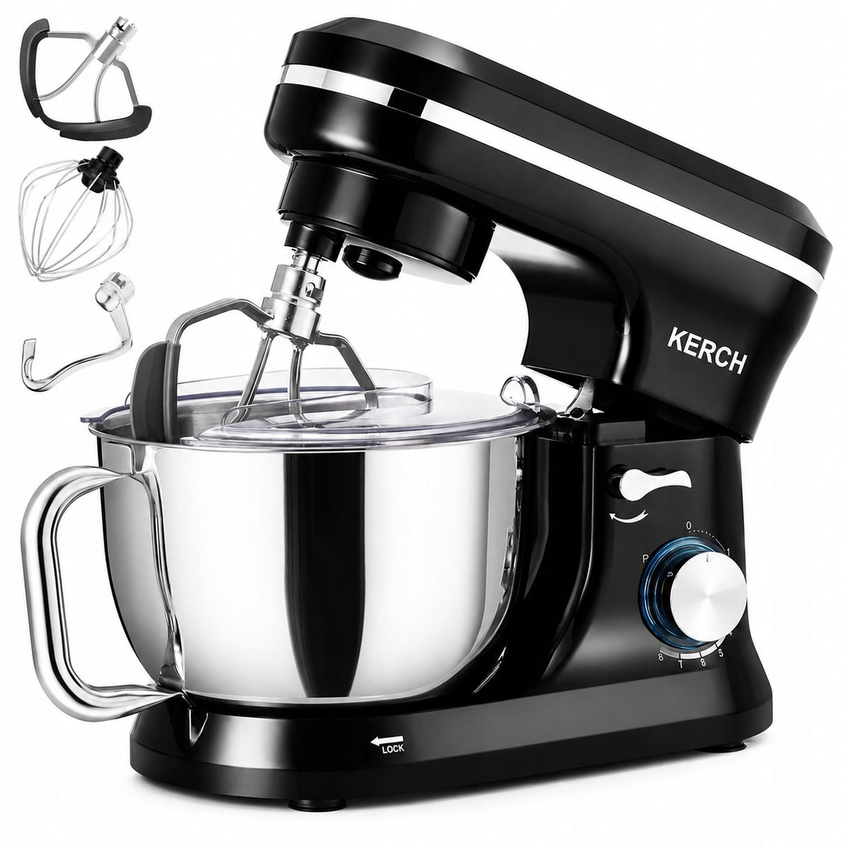 Robot kuchenny planetarny mikser z misą kerch ferro black 4,5l 3KOŃCÓWKI nominalna czarny