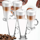 SZKLANKI DO LATTE KOMPLET 280ml DO KAWY ZESTAW 6szt SZKLANKA UCHEM PREZENT przezroczyste naczynia, można myć w zmywarce