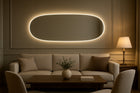 Lustro owalne LED COB łazienkowe, uniwersalne 100x50 cm bez ramy IP 67 ścienne z podświetleniem, dekoracyjne do