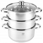 GARNEK DO GOTOWANIA NA PARZE PAROWAR 3,3L 20CM GARNEK INDUKCJA GAZ GARNKI 3 poziomy, zmywarka, kuchnie ceramiczne