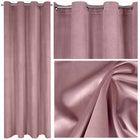 Zasłona WELUROWA 140x250 Velvet Gotowa na Przelotkach do Salonu Pudrowy Róż kotara okienna, gładka, zaciemniająca, kółka