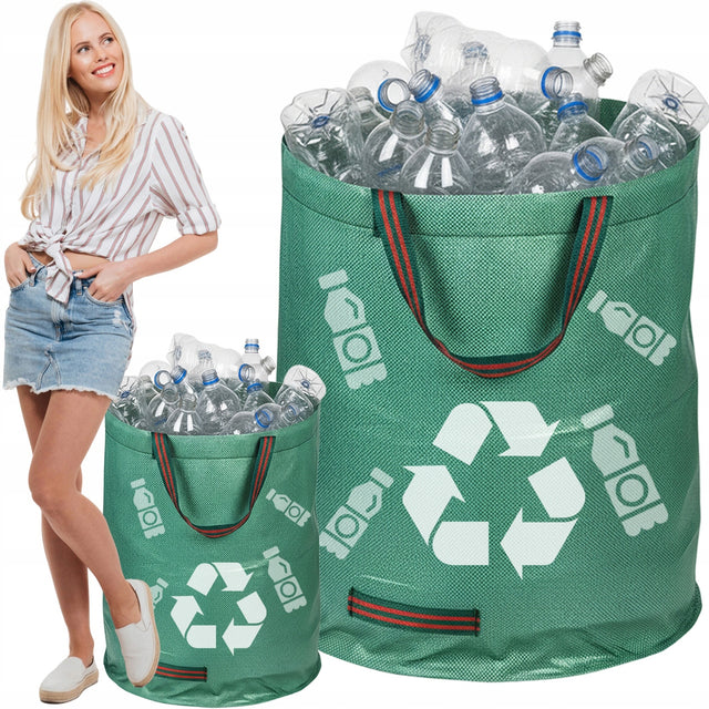 Duży kosz torba worek na butelki kaucyjne zwrotne z uchwytami do domu 120l pojemnik na odpady segregowane, do recyklingu, 45 x 76 cm
