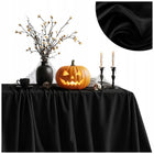 Obrus na halloween plamoodporny stół czarny gładki 140x260 CM wodoodporny serweta z poliestru, nakrycie na przyjęcie
