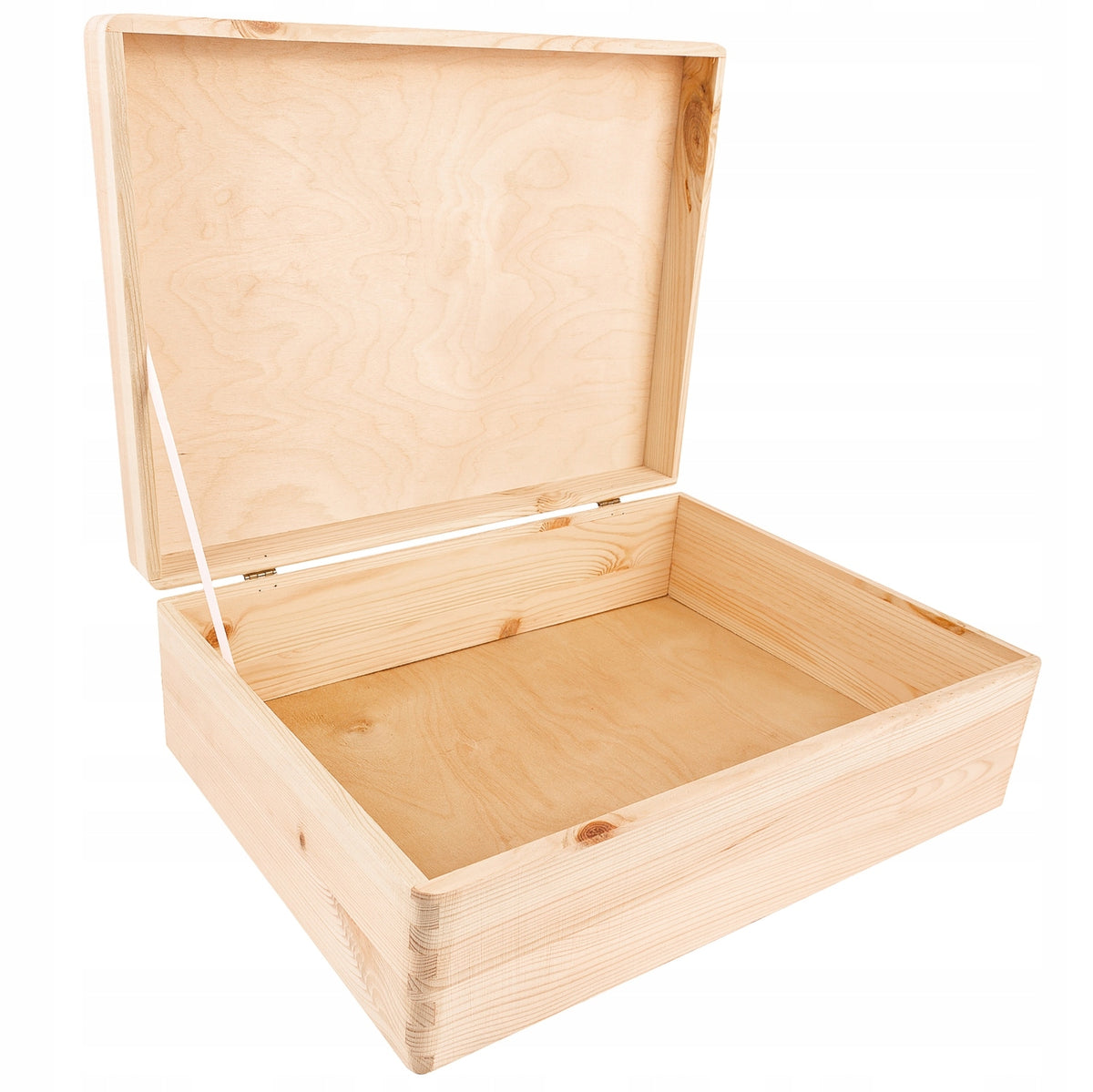 Pudełko drewniane skrzynka z wiekiem na prezent zabawki zdjęcia 40x30x14 cm pojemnik dekoracyjny brązowy, organizer do