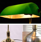 LAMPKA BIURKOWA VINTAGE LAMPA BANKIERSKA NOCNA ABAŻUR RETRO E27 ZIELONY do pracy i czytania, oświetlenie gabinetowe
